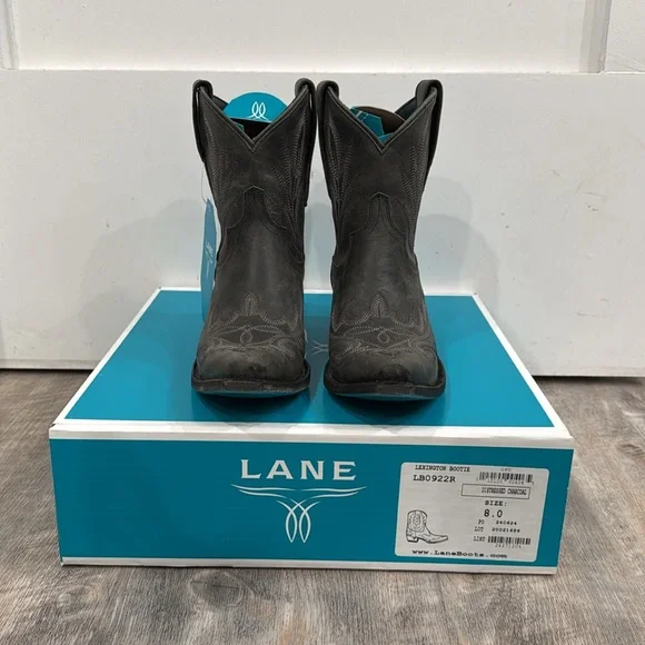 NIB Lane Lexington Bootie Distressed Charcoal Grey 8 8.5 - Picture 2 of 8